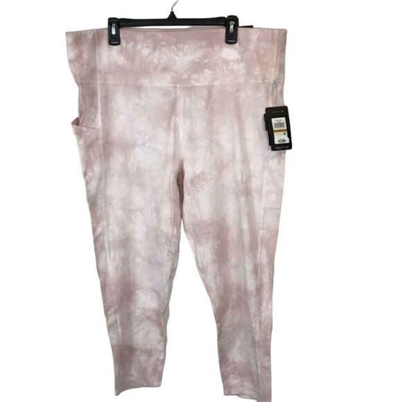 Marc New York Performance Women's 3X Pink Tie-Dye High Rise 7/8 Leggings - Picture 1 of 9